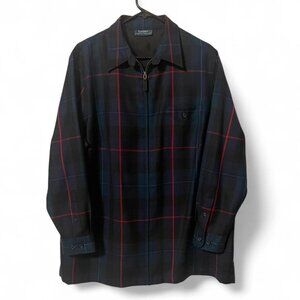 Lauren Ralph Lauren 1X Tartan Plaid Wool Full Zip Jacket Shirt Women's